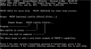 PKZIP screen