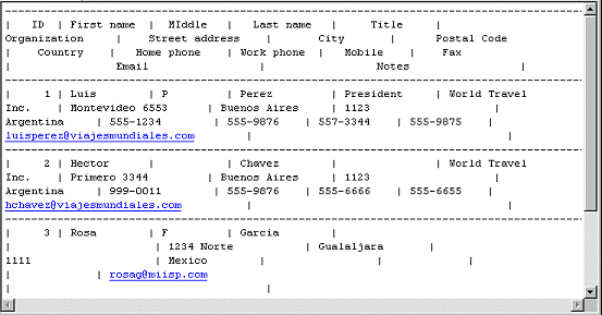 Text database