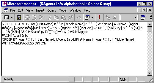 Query: SQL view